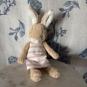 Jellycat Bashful Bunny Pink White Stripe Dress Outfit 10" Easter Spring